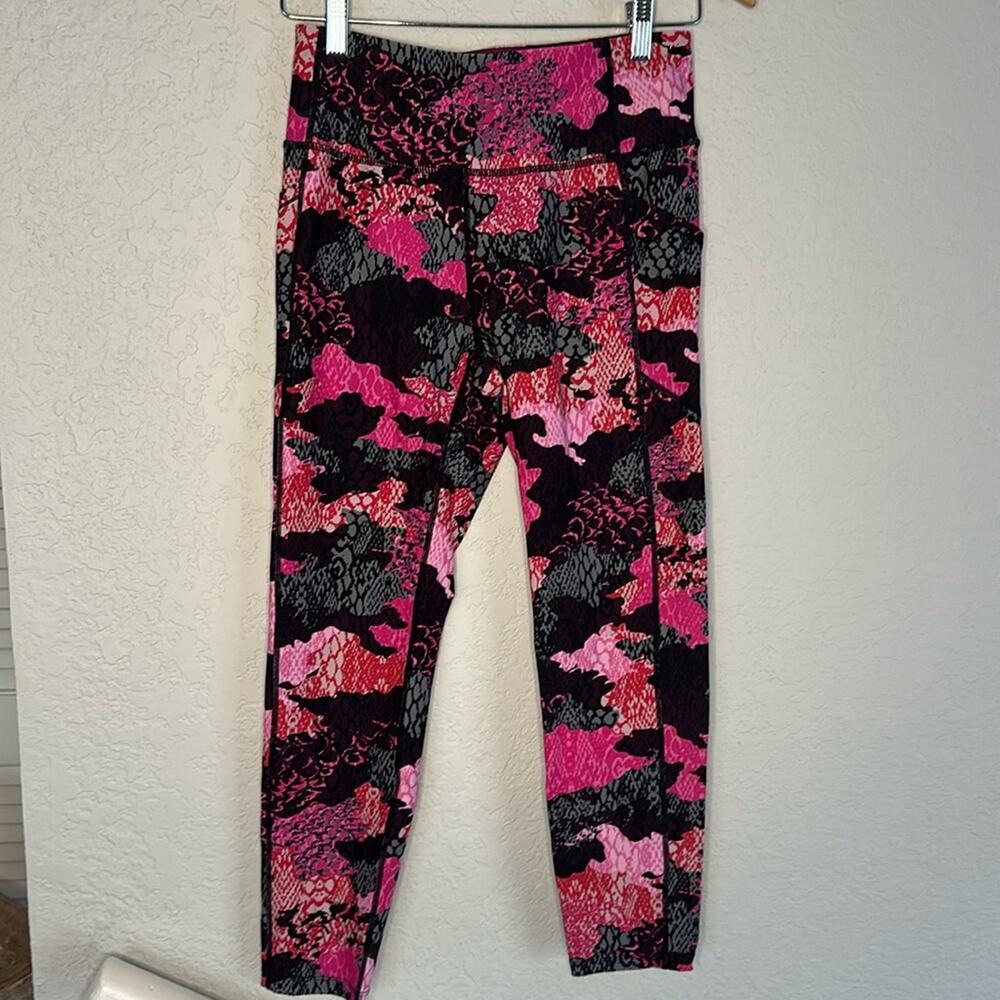 Calvin Klein Performance Pink Black Leggings Compression Medium Artsy Pocket